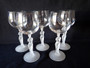 Bayel Venus de Milo pattern crystal wine glasses set of five frosted nude stem mid century French