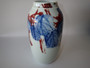 Vintage Chinese porcelain vase hand painted calligraphy begonia motif in original box
