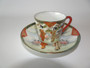 Antique Japanese Meiji Kutani demitasse cup and saucer geisha garden scene