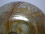 Vintage iridescent hand blown studio art glass vase signed 1989