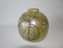 Vintage iridescent hand blown studio art glass vase signed 1989