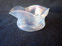 Set of six John Walsh iridescent glass finger bowls antique Birmingham hand blown ruffled rims