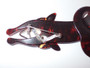 Vintage Lea Stein Paris red swirl fox brooch in cellulose acetate