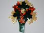 Vintage Lea Stein Paris Maple Tree brooch in forest green, tangerine and pearl-toned cellulose acetate