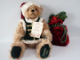 Hermann Spielwaren Annual Christmas Bear 2003 with velvet festive gift sack