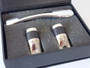 Vintage L'Atelier du Vin France corkscrew and bottle stopper set in original presentation box
