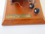 Vintage Leonardo da Vinci Siege Cannon model in wood and brass mounted on display base