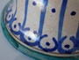 Antique Moroccan Fez Mokhfia Bowl circa 1890–1920 hand painted polychrome ceramic with original wall hanging holes