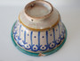 Antique Moroccan Fez Mokhfia Bowl circa 1890–1920 hand painted polychrome ceramic with original wall hanging holes