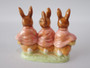 Beswick Beatrix Potter Flopsy, Mopsy and Cottontail figurine with gold oval backstamp.