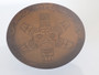 Signed Harold Alfred hand-hammered solid copper pedestal dish featuring a traditional stylised Sun design.