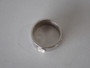 Vintage French Lalique sterling silver band ring with white cabochon, size N