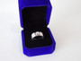 Vintage French Lalique sterling silver band ring with white cabochon, size N