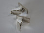 Mid-century Scandinavian sterling silver cufflinks by N.E. From with brushed rectangular faces and maker's mark.