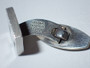 Mid-century Scandinavian sterling silver cufflinks by N.E. From with brushed rectangular faces and maker's mark.