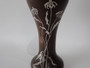 Otto Heintz Art Metal Shop bronze vase with sterling silver coneflower overlay and original dark patina, Buffalo New York, circa 1912–1918.