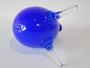 Signed Tegan Empson Australian hand-blown blue studio art glass Critter jug with clear glass legs and handle, circa 1990s.