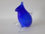 Signed Tegan Empson Australian hand-blown blue studio art glass Critter jug with clear glass legs and handle, circa 1990s.