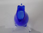 Signed Tegan Empson Australian hand-blown blue studio art glass Critter jug with clear glass legs and handle, circa 1990s.