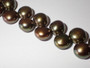 Vintage Galleri Jewellers 5mm cultured button pearl necklace with rare iridescent peacock lustre, sterling silver clasp, original presentation box and guarantee document, measuring approximately 38cm long.