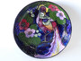 Art Deco Phoenix Ware hand decorated centrepiece bowl by Ronald Dean for Thomas Forester & Sons featuring a Bird of Paradise amongst blackberry blossoms with vibrant tube-lined enamels.