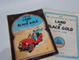 Set of four vintage Tintin Magnet Edition books by Hergé featuring Lake of Sharks, Land of Black Gold, The Castafiore Emerald and The Shooting Star.