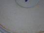 Vintage Chinese blue and white porcelain brush basin hand painted with scrolling lotus flowers and foliage.