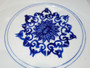 Vintage Chinese Blue & White Porcelain Brush Basin with Lotus Vine