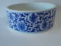 Vintage Chinese Blue & White Porcelain Brush Basin with Lotus Vine