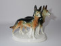 Vintage Carl Scheidig Gräfenthal porcelain figurine of two German Shepherd dogs, model 7114, circa 1930s–1940s.