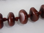 Vintage Asian Buddhist prayer beads with 53 polished reddish-brown natural seed or nut beads individually knotted on cord.