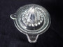 Vintage 1930s Australian Crown Crystal clear pressed glass citrus squeezer juicer with moulded crown trademark.