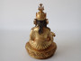 Circa 1900 Chinese gilt bronze Buddhist figure with elaborate crown, jewelled robes and decorative lotus base.
