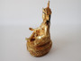 Circa 1900 Chinese gilt bronze Buddhist figure with elaborate crown, jewelled robes and decorative lotus base.