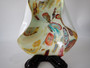 Vintage Murano hand-blown Italian art glass clown bowl with colourful tutti frutti body, gold flecks and black shoes.