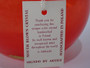Vintage signed Adam Jablonski Polish handblown lead crystal red apple sculpture with green glass leaf, original label and tag.