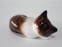 Royal Doulton HN2581 Sleeping Kitten porcelain figurine in brown and cream, measuring 8.5 cm long.