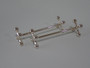 Pair of vintage Christofle French silver-plated four-ball knife rests circa 1940s, measuring 8.5 cm long.