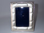Vintage Italian 925 sterling silver rectangular photo frame by Argenteria LP with embossed scalloped border.