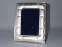 Vintage Italian 925 sterling silver rectangular photo frame by Argenteria LP with embossed scalloped border.