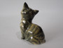 Vintage Beswick England model 1436 grey striped tabby kitten figurine with amber eyes, white chest and pink nose, measuring 8cm tall.