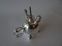 Rare 1894 London sterling silver spherical table lighter with twin handles and acorn finials