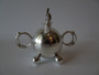 Rare 1894 London sterling silver spherical table lighter with twin handles and acorn finials
