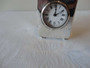 Antique William Comyns sterling silver carriage clock London 1903 with enamel Roman numeral dial