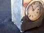 Antique William Comyns sterling silver carriage clock London 1903 with enamel Roman numeral dial