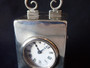 Antique William Comyns sterling silver carriage clock London 1903 with enamel Roman numeral dial