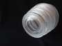 Lalique Chevreuse Art Deco vase in clear and frosted glass with stepped circular bands, flared rim and finely moulded vertical decoration.