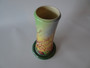Vintage Royal Doulton Coral Strand D5967 vase with hand-coloured fish, coral and underwater foliage, green pedestal base and flared rim.