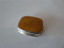 1960s French silver and enamel pill box by Fred Paris with warm-toned enamel lid