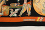 Hermès Les Danses des Indiens vintage silk and cashmere scarf by Kermit Oliver 1999 with intricate multicolour design 134cm